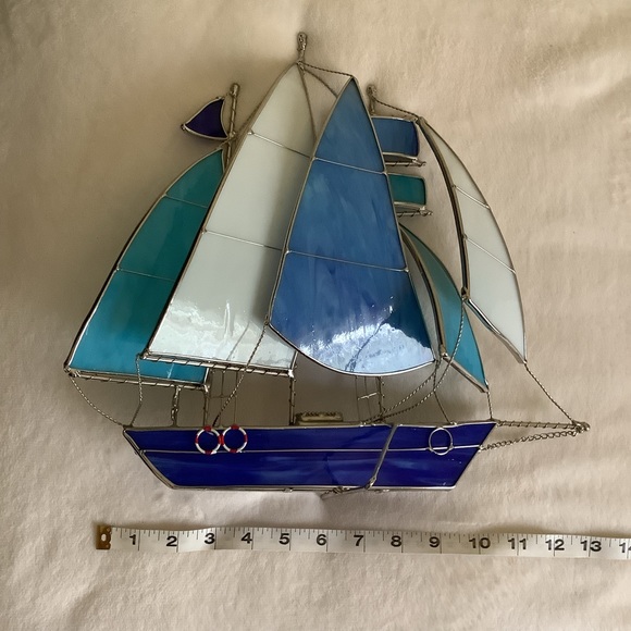 Leaded Glass Sailboat - Picture 6 of 9